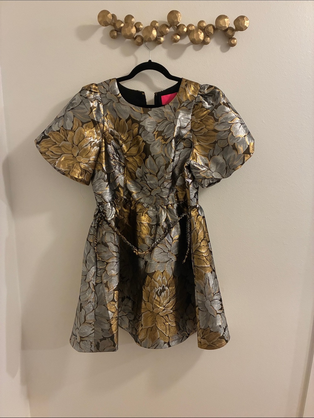 Lilly Pulitzer Gold and Silver Floral Mini Dress